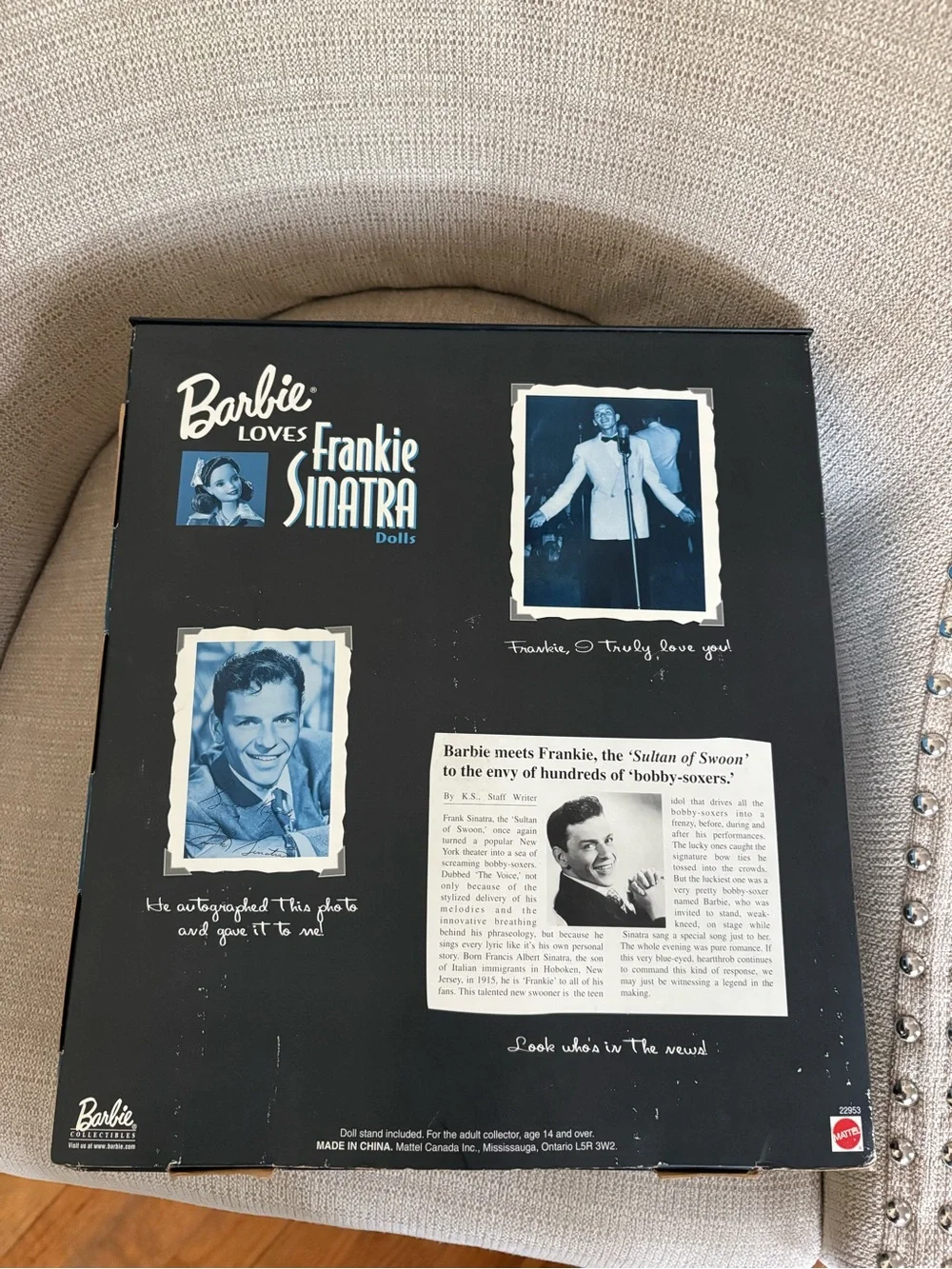 The Barbie Loves Frank Sinatra Collectors Edition Doll Gift Set from 1999 by Mat